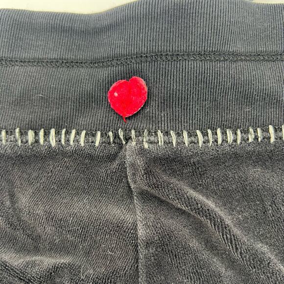 Twisted Heart Y2K Velour Embelished Sweat Pants Black Womens Size M Lounge - Picture 7 of 9
